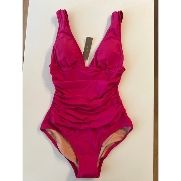 J. Crew Ruched V-Neck One-Piece Bathing Suit - Picture 3 of 8